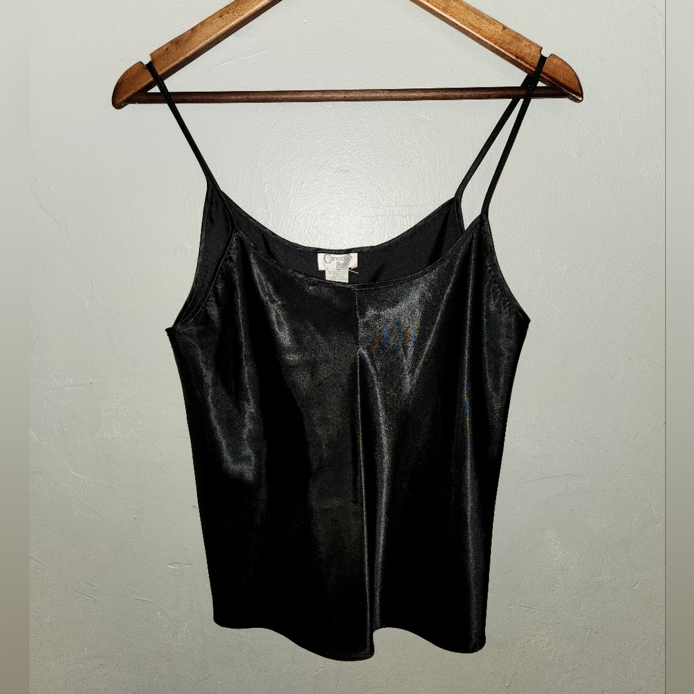 Vintage 1980s Black Satin Camisole by Cinema Etoile - Picture 10 of 11